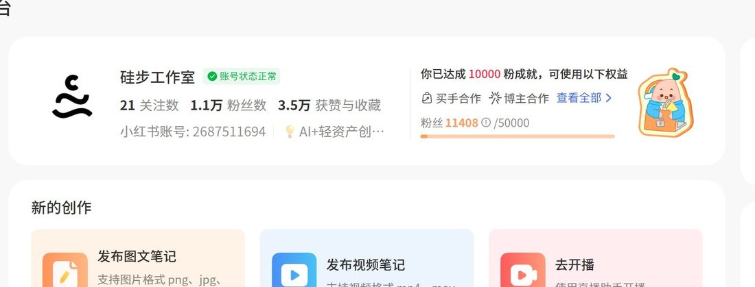 小红书硅步工作室创作服务平台